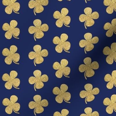 Gold four leaf clover on navy Luck of the irish notre dame fighting irish