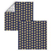 Gold four leaf clover on navy Luck of the irish notre dame fighting irish