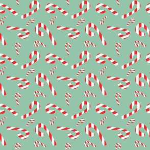 Candy Cane dreams on lt green