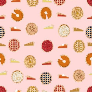 pie fabric - pies, pie, food, baking, baker, cooking, thankful, thanksgiving - pink