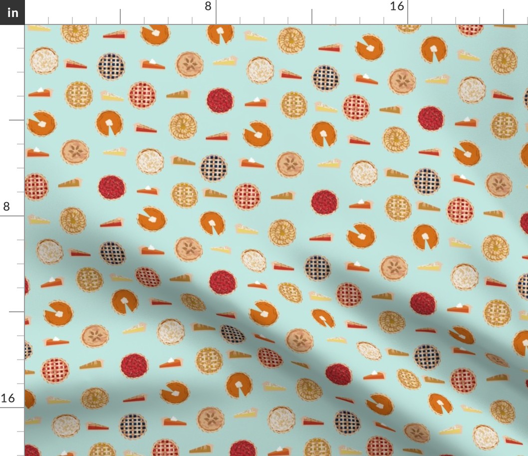 pie fabric - pies, pie, food, baking, baker, cooking, thankful, thanksgiving - mint