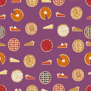 pie fabric - pies, pie, food, baking, baker, cooking, thankful, thanksgiving - purple