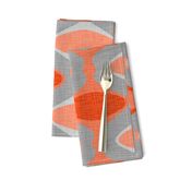 60s Ogee Stripe - Orange, Gray