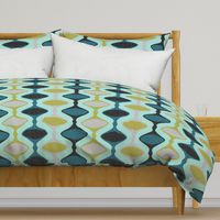 60s Ogee Stripe - Teal, Olive, Aqua