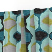 60s Ogee Stripe - Teal, Olive, Aqua