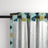 60s Ogee Stripe - Teal, Olive, Aqua