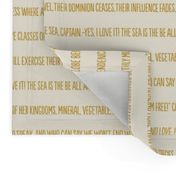 ★ 20,000 LEAGUES UNDER THE SEA ★ Jules Verne’s Quote – Mustard Yellow on Ecru / Collection : French Style :) Words & Breton Stripes Prints