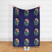 Macaw on Blue Large Print by ArtfulFreddy