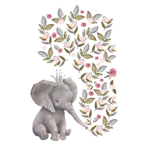 18"x18" 6 to 1 Yard of Minky Baby Elephant