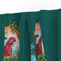 Macaw on Green Large Print by ArtfulFreddy