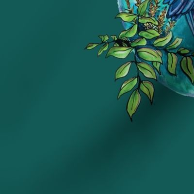 Macaw on Green Large Print by ArtfulFreddy