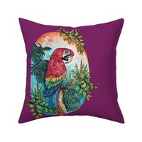 Macaw on Magenta Large Print by ArtfulFreddy