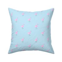 flamingo fabric // simple cute pink flamingo, baby, nursery, cute, summer preppy flamingos - blue