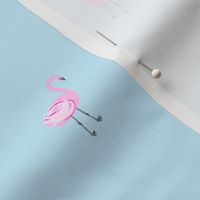 flamingo fabric // simple cute pink flamingo, baby, nursery, cute, summer preppy flamingos - blue