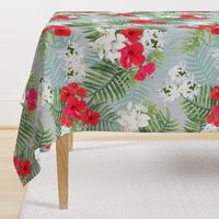 Hawaiian Garden on Pale Gray 300