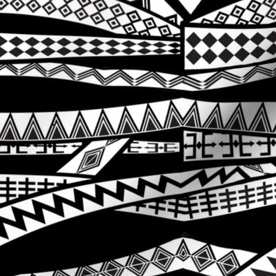 Navajo Patterns Black White