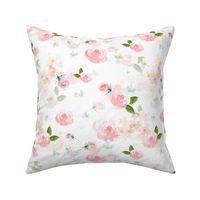 10" UtART - pink plush watercolor florals