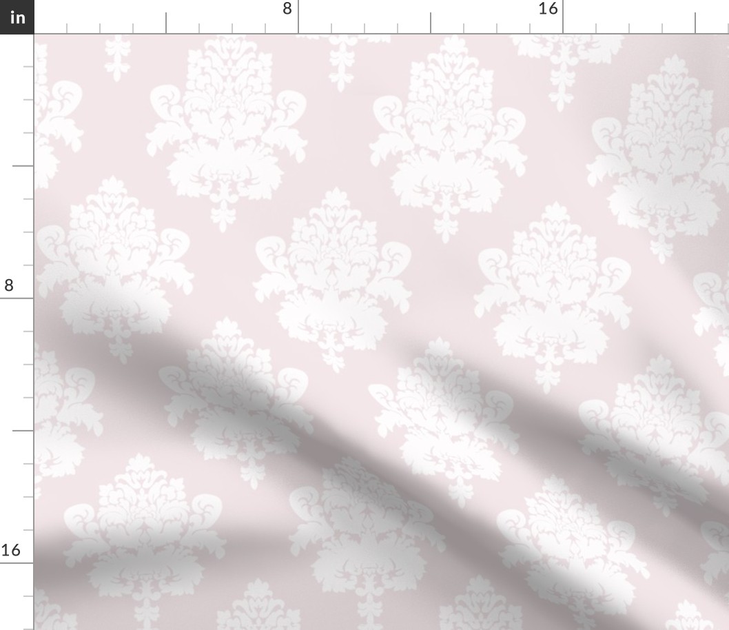 18" Sweet summer blue vintage damask, damask fabric, english pink country, pink and white fabric