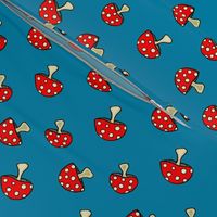 Fly Agaric fungus / Red polka-dot mushroom/perfect blue  