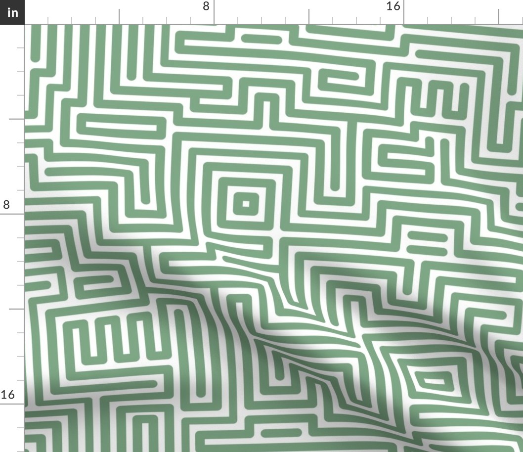 Maze lines jade green Wallpaper