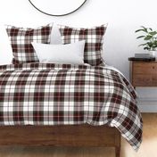 King George VI tartan, 8" white ground, red stripe, weathered