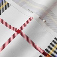 King George VI tartan, 8" white ground, red stripe, modern