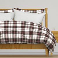 King George VI tartan, 7" white ground, red stripe, weathered