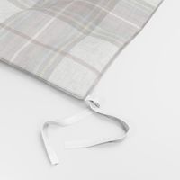 King George VI tartan, 7" white ground, red stripe, weathered