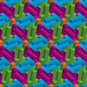 3D Tetris Geometric Shapes Tiles