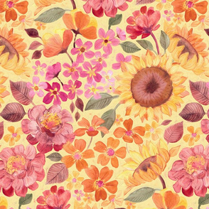Happy Boho Sixties Floral - large print