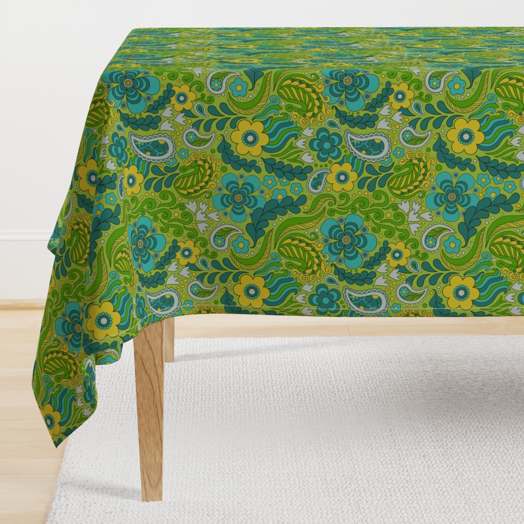 Groovy Floral Green