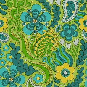 Groovy Floral Green