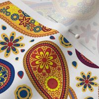 Persian Paisley Colors on White