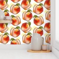 Watercolor Peaches on Cream