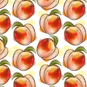 Watercolor Peaches on Cream