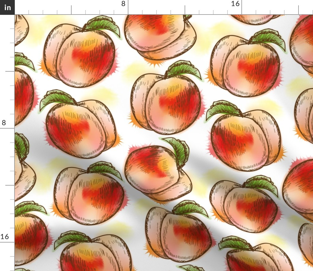 Watercolor Peaches on Cream