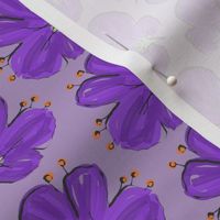 Purple Watercolor Flowers on Lilac