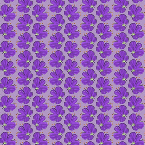 Purple Watercolor Flowers on Lilac