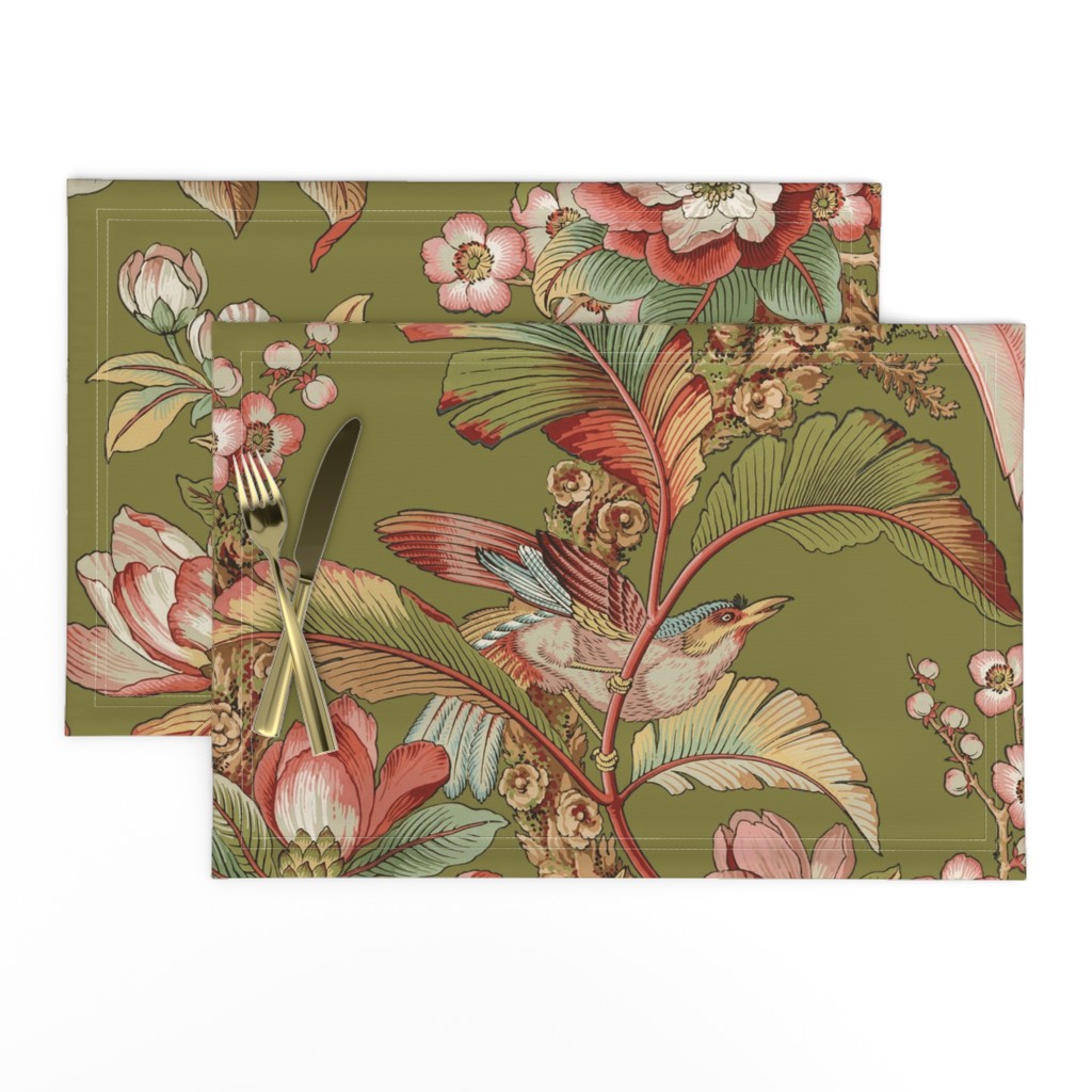 Edwardian Parrot ~ Dogwood Dream on Thomas  (Parrot centered on a yard)