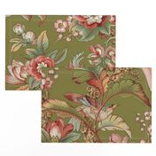 Edwardian Parrot ~ Dogwood Dream on Thomas  (Parrot centered on a yard)