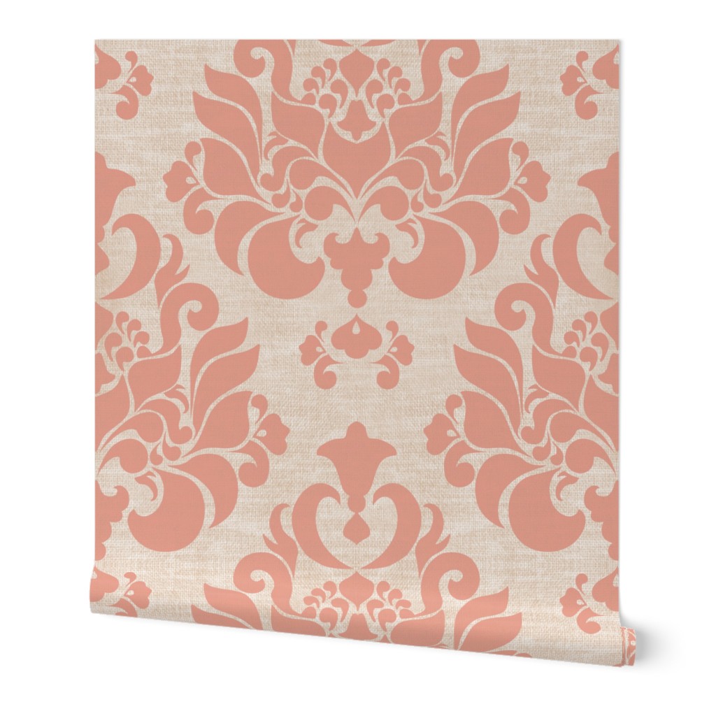 victorian pink damask