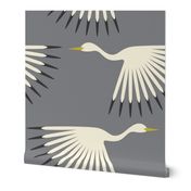 Art Deco Cranes - Smoke Smaller