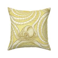 ★ KRAKEN ' ROLL ★ Monochrome Light Mustard Yellow - Jumbo Scale / Collection : Kraken ' Roll – Steampunk Octopus Print