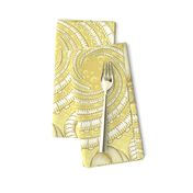 ★ KRAKEN ' ROLL ★ Monochrome Light Mustard Yellow - Jumbo Scale / Collection : Kraken ' Roll – Steampunk Octopus Print