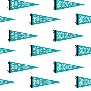 soccer pennant - sport, sports, football, soccer, mls, football star - teal