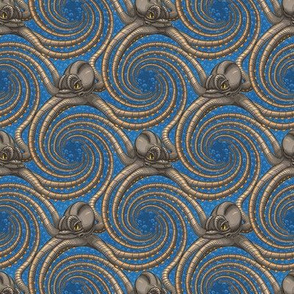 ★ KRAKEN ' ROLL ★ Blue - Tiny Scale / Collection : Kraken ' Roll – Steampunk Octopus Print