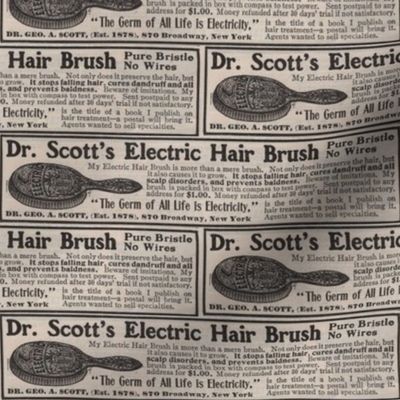 Dr Scott's Electric Hair Brush 1910 ad