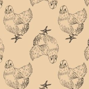 Hens on Tan by ArtfulFreddy