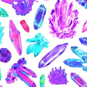 Watercolor Crystals + Gemstones