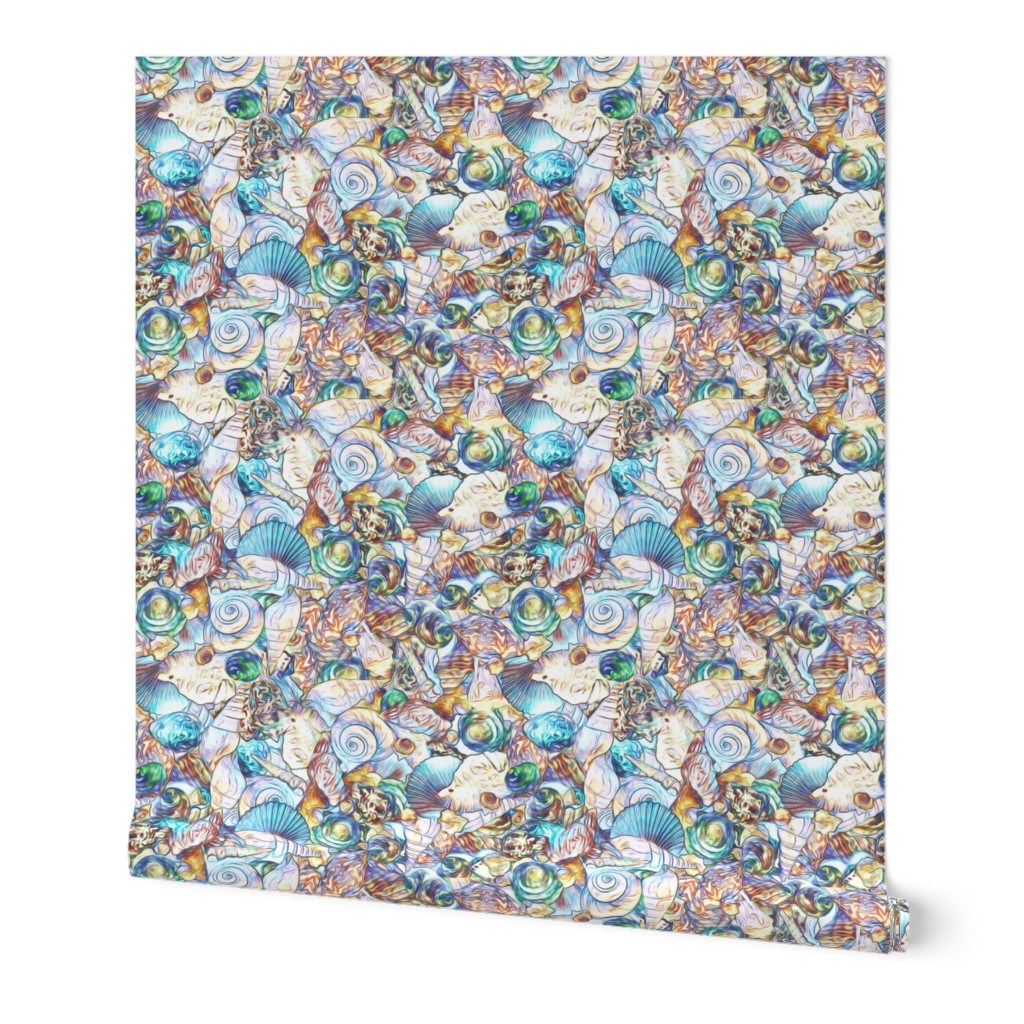 sea shell scatter cool blue